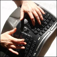 fingers typing